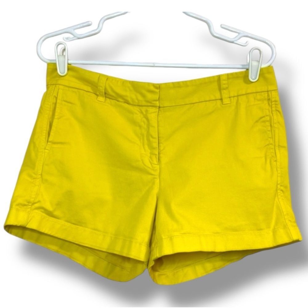 J.Crew Yellow Cotton Chino Shorts Size 6 Coastal Preppy